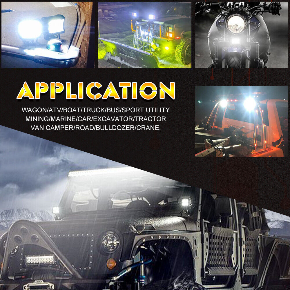 4x 7Inch 20000W LED Work Light Bar Flood Spot Pods Offroad Fog Driving ATV Truck