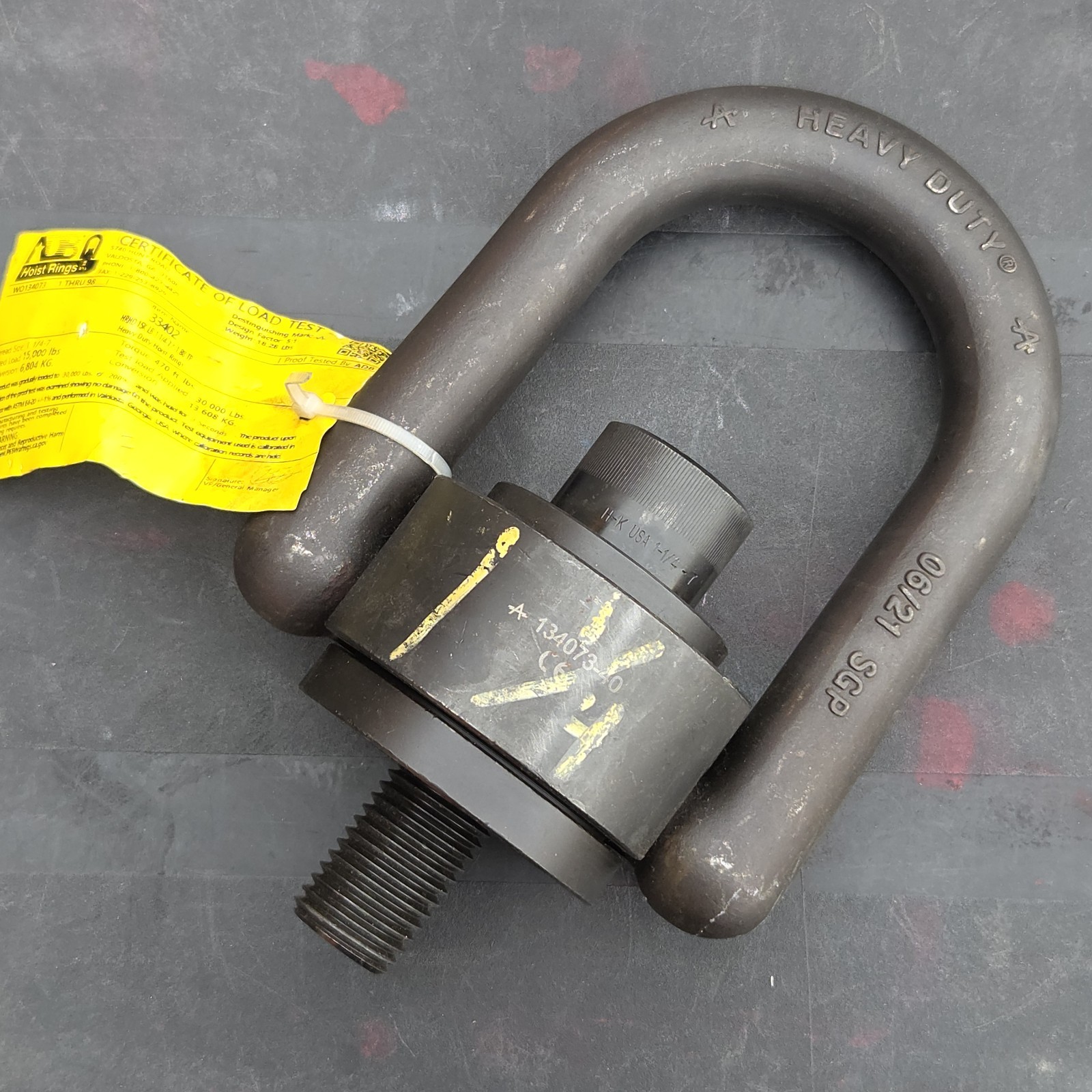 ADB Hoist Ring Heavy Duty USA 1-1/4"-7 WLL 15,000 lbs 33402 Lifting Shackle
