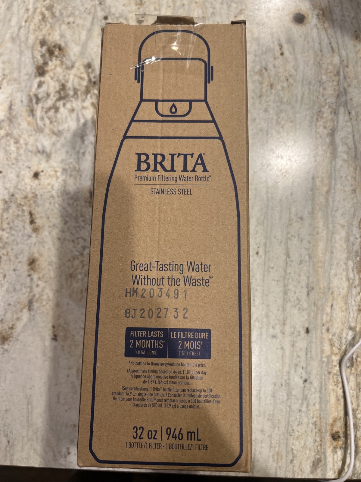Brita Insulated Filtered Water Bottle with Straw, Reusable, Stainless Steel M