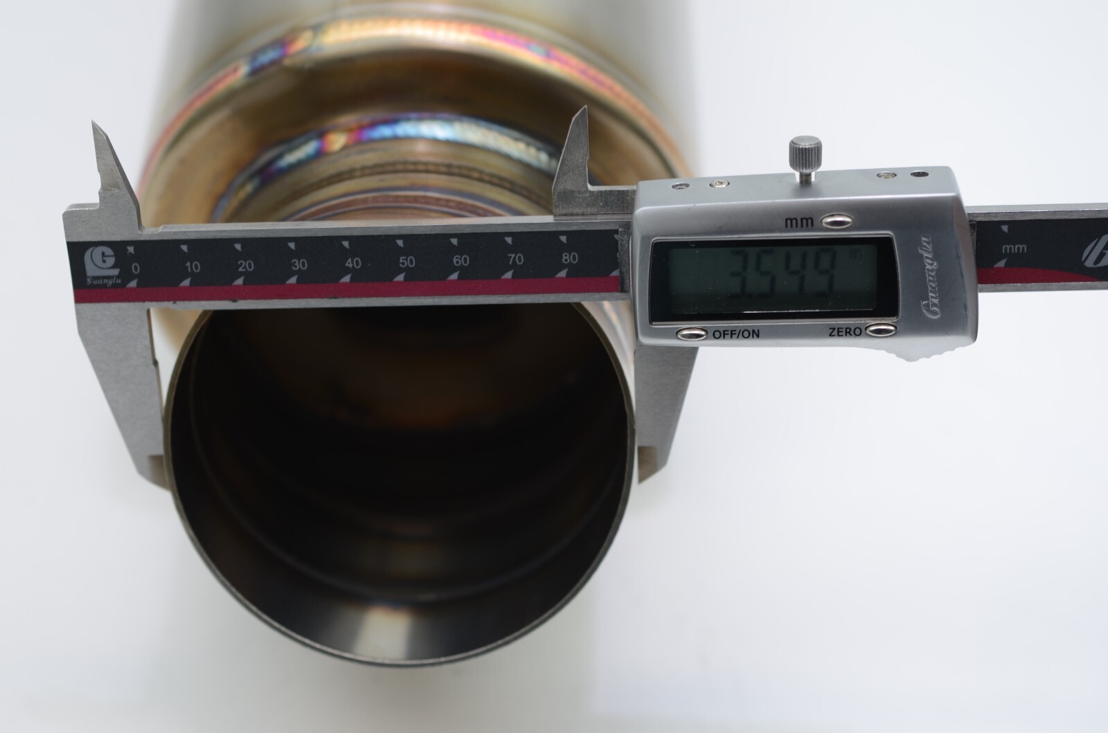 1320 Turn down dolphin muffler stainless steel universal 2.5" inlet 3.5" outlet