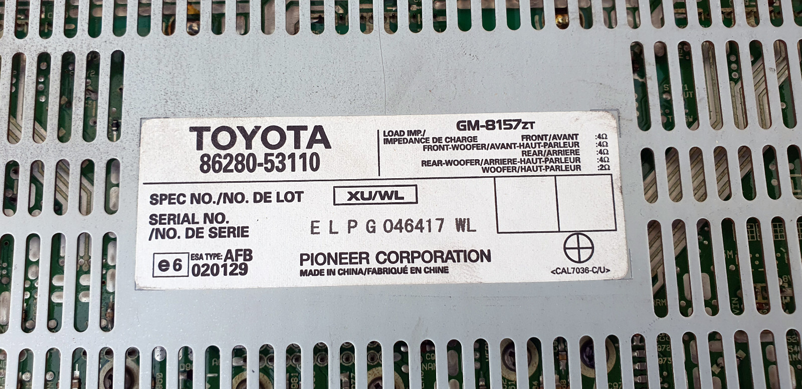 2007-2009 Lexus IS250 IS350 Pioneer Amplifier 86280-53110 Oem Used