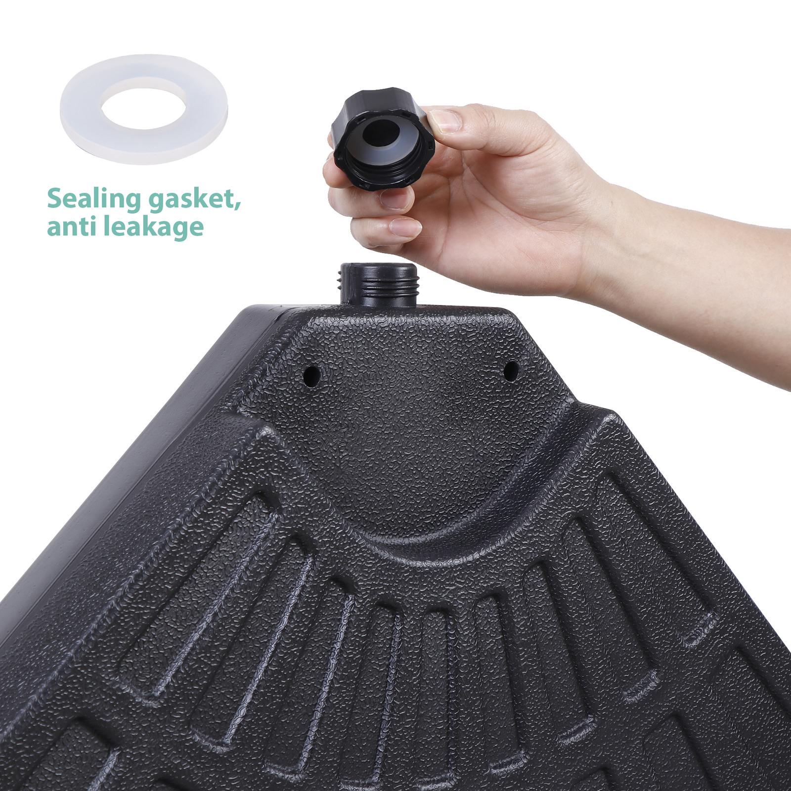 4-Piece Offset Patio Umbrella Circular Base Stand w/ Hooks & Carry Handles