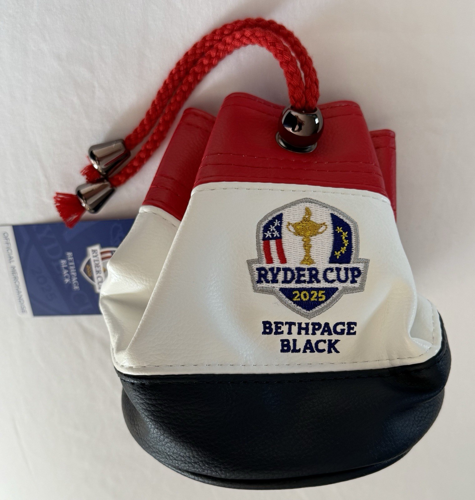 2025 Ryder Cup Valuables Pouch Bethpage Black golf with drawstring team USA new