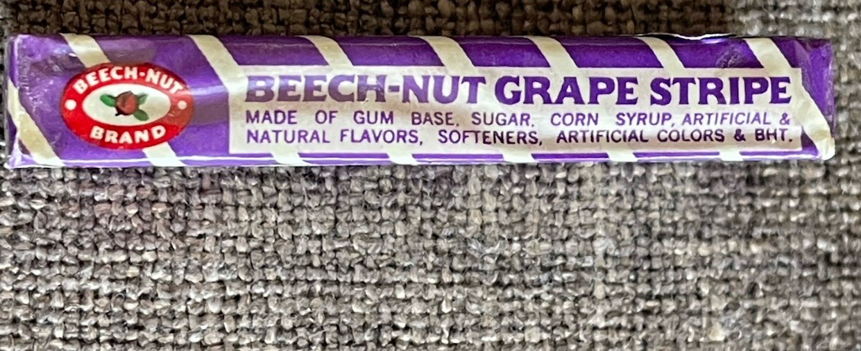 Vintage 1960’s BEECH-NUT GRAPE STRIPE GUM PACK Sealed NOS Mint Condition!!