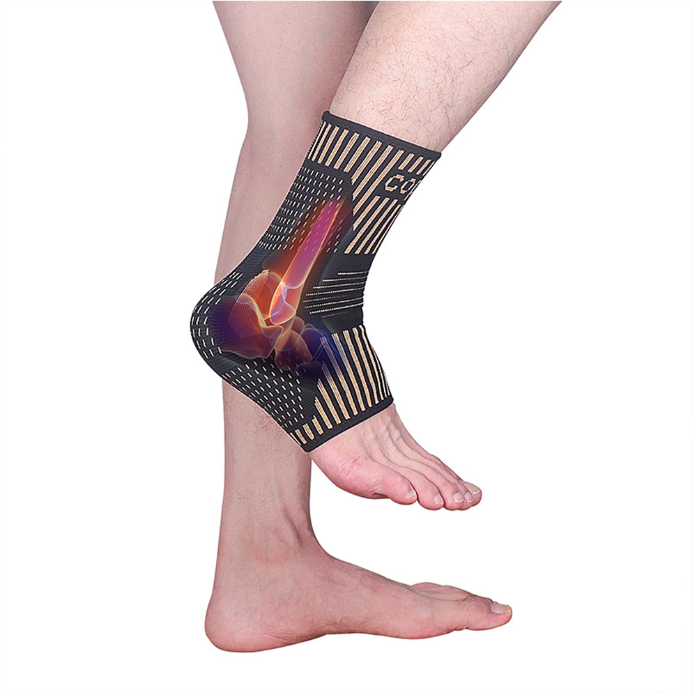 Copper Ankle Support Brace Stabilizer Compression Sleeve Socks Foot Pain Relief