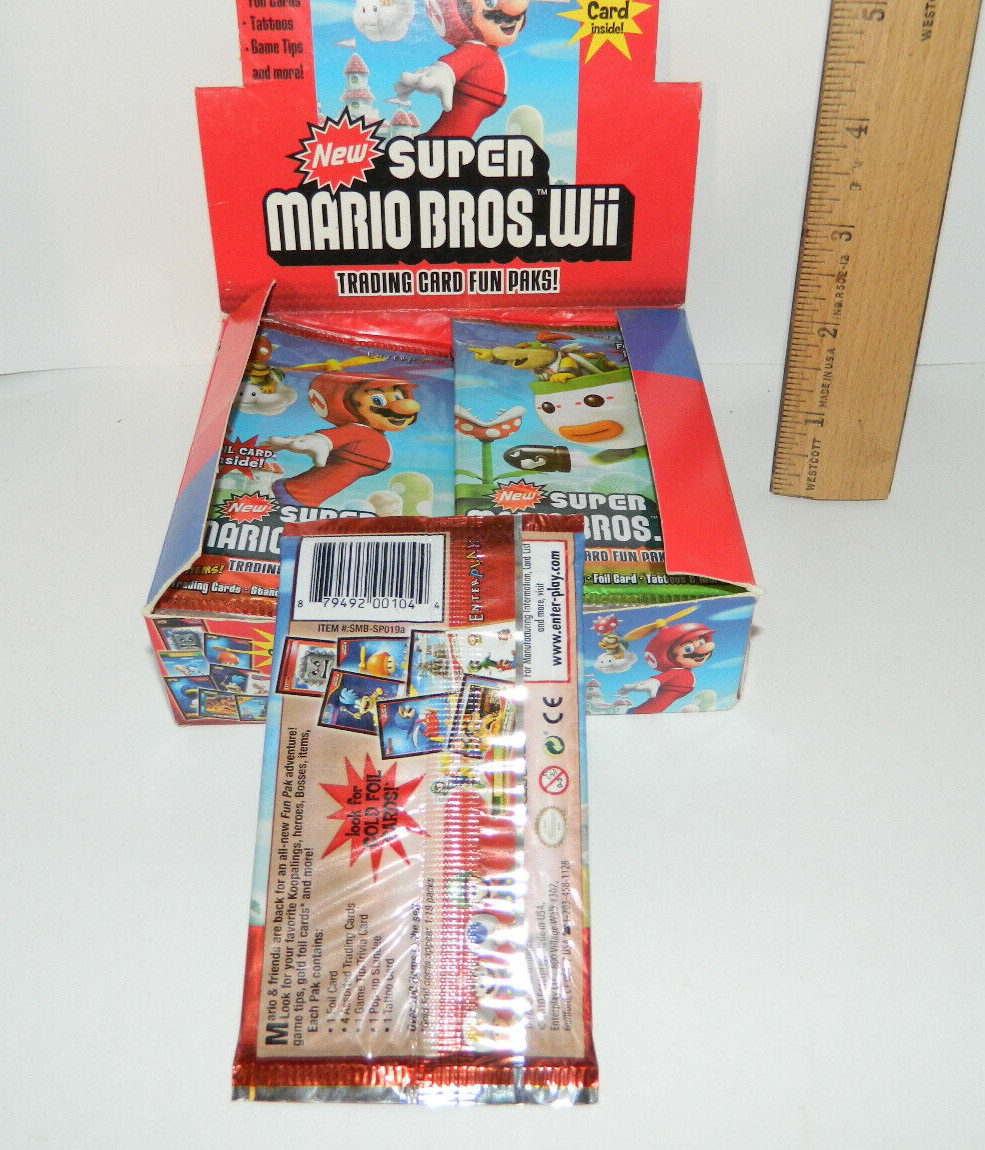 1 Factory Sealed Super Mario Bros. Nintendo Wii Enterplay Trading Card Fun Pack