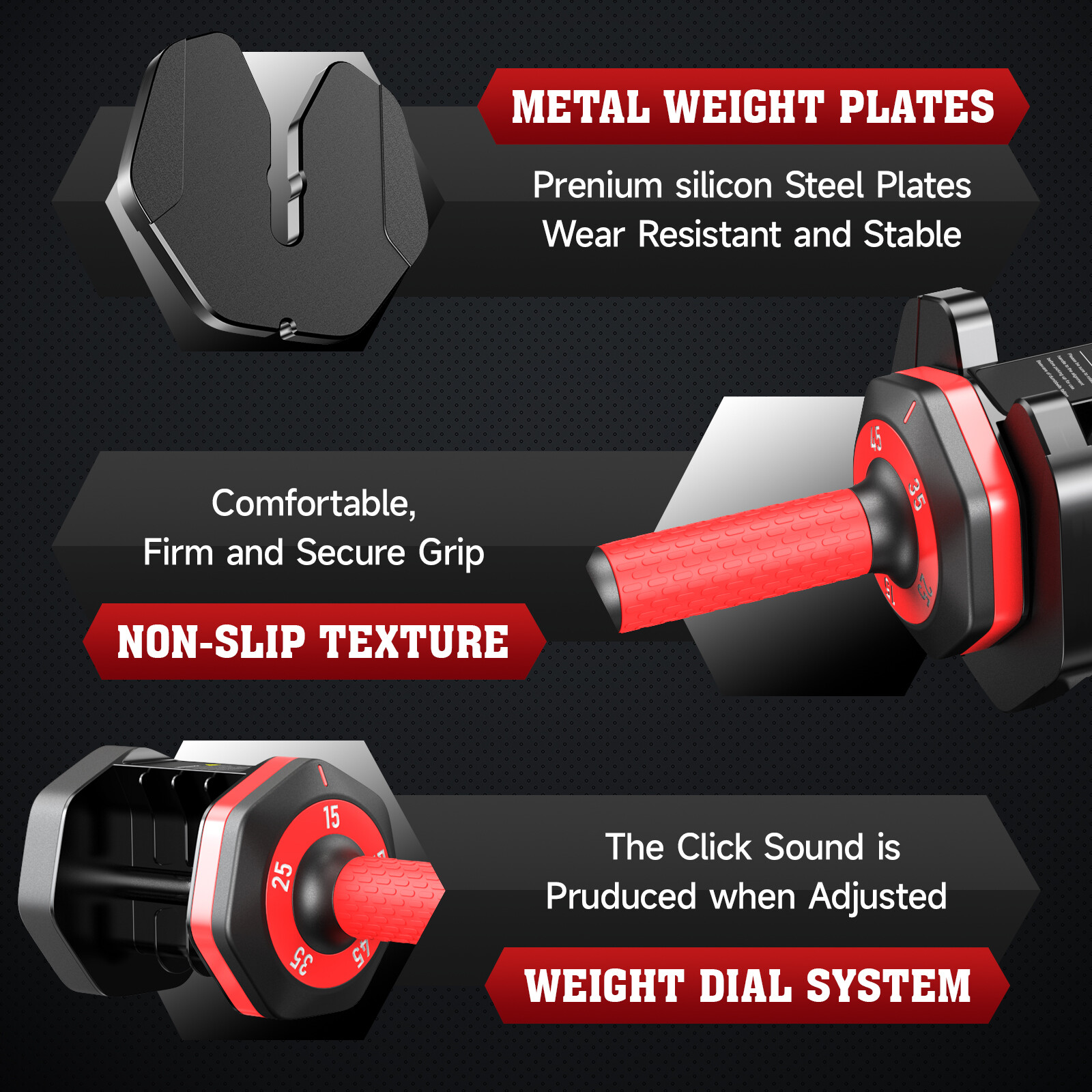 110 Lbs Adjustable Dumbbells Set Weight Dumbbells Set Exercise Equipment Set 2