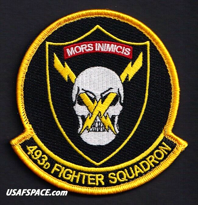 USAF 493RD FIGHTER SQ - MORS INIMICIS -RAF Lakenheath, UK- ORIGINAL FRIDAY PATCH