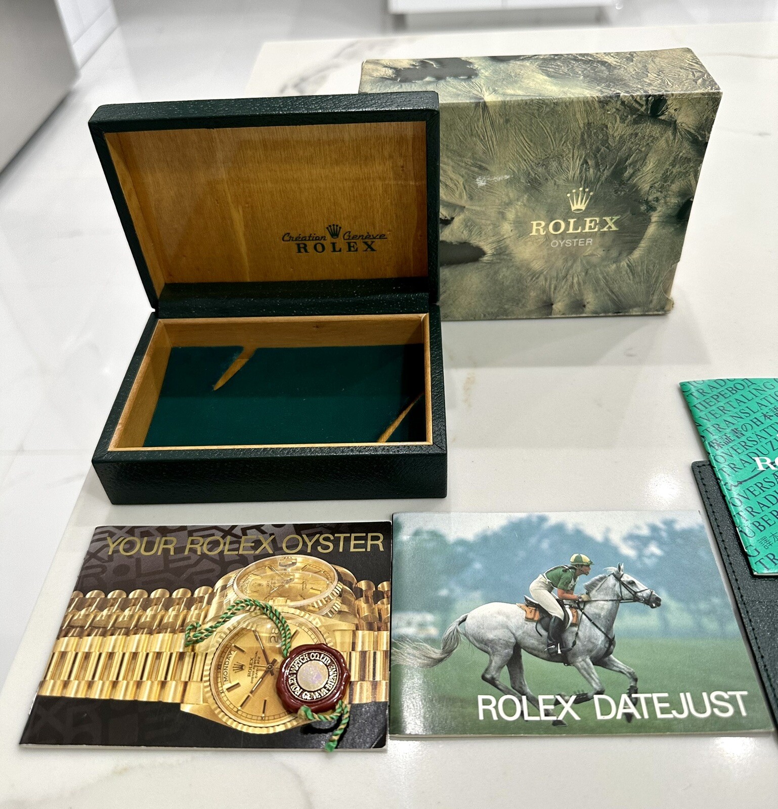 100% Genuine Rolex Datejust 16013 16014 Box Booklets Tags FULL SET 80s clean