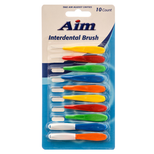 120 Aim Interdental Floss Brush Removes Plaque Between Teeth Total of 12 Packs