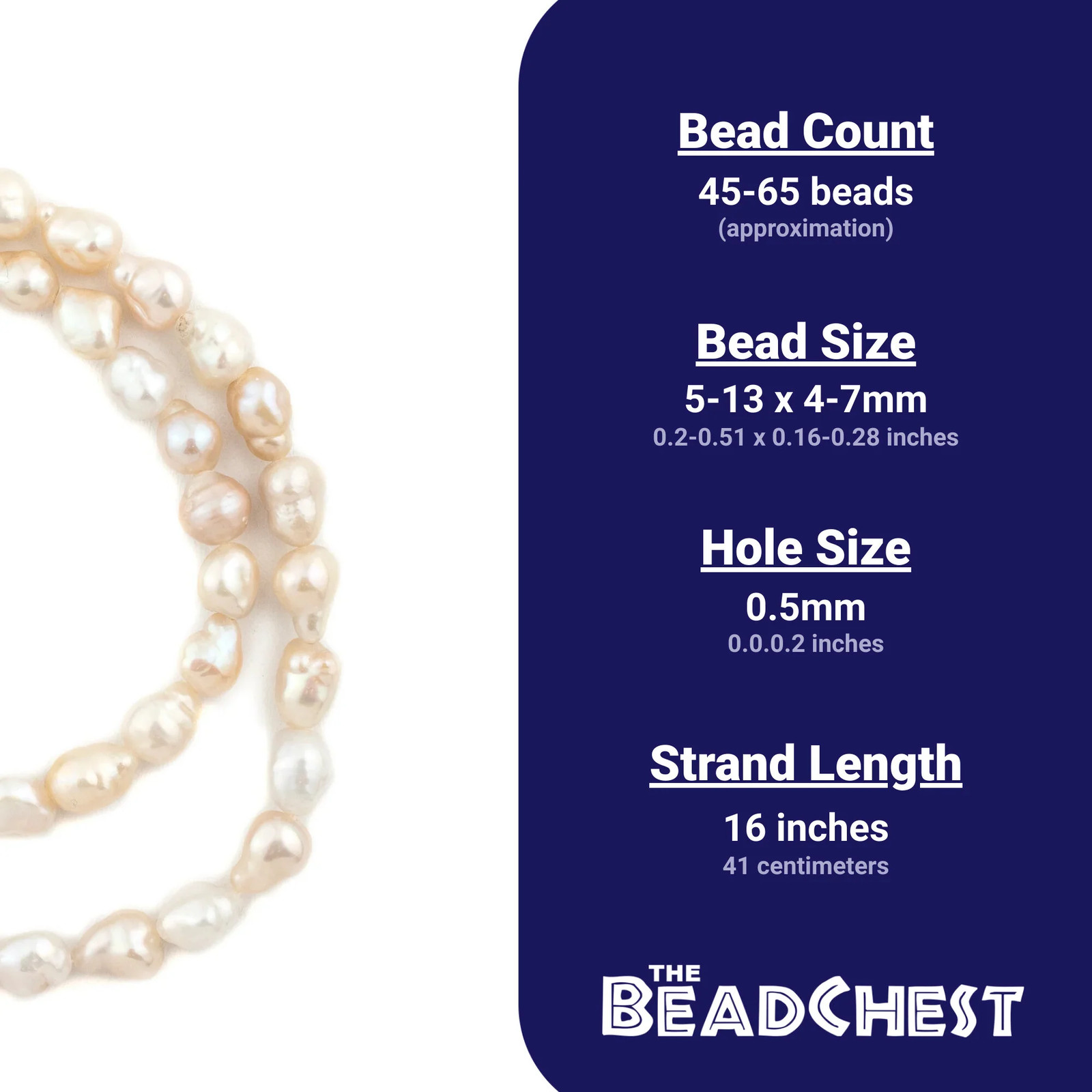 Pink-Toned Baroque Vintage Japanese Rice Pearl Beads 4-7mm Oval 16 Inch Strand