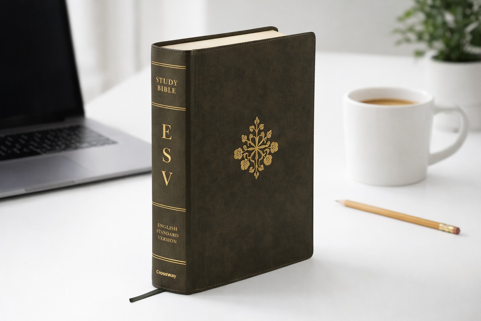 ESV Study Bible Large Print Olive TruTone Branch Design Crossway NEW Sealed