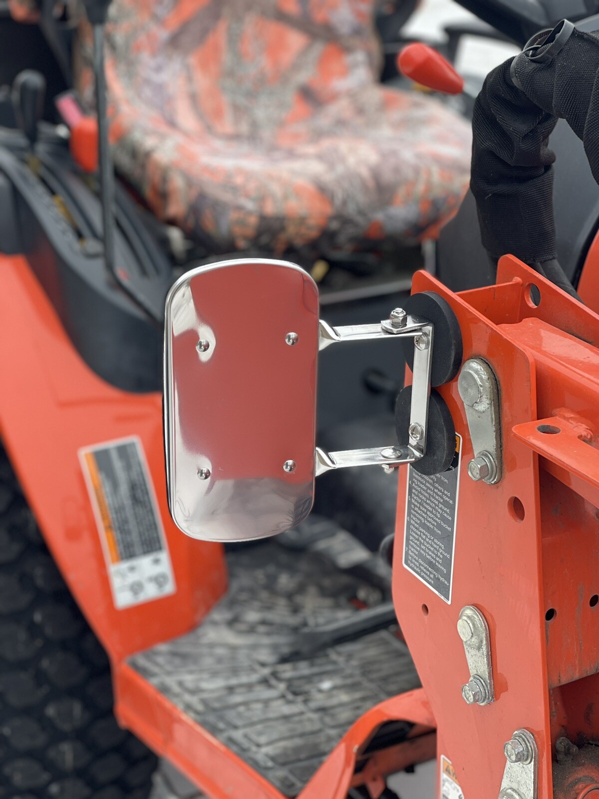 PREMIUM MAGNET MIRRORS Tractor/Skidsteer RUBBER COATED STAINLESS STEEL! kubota