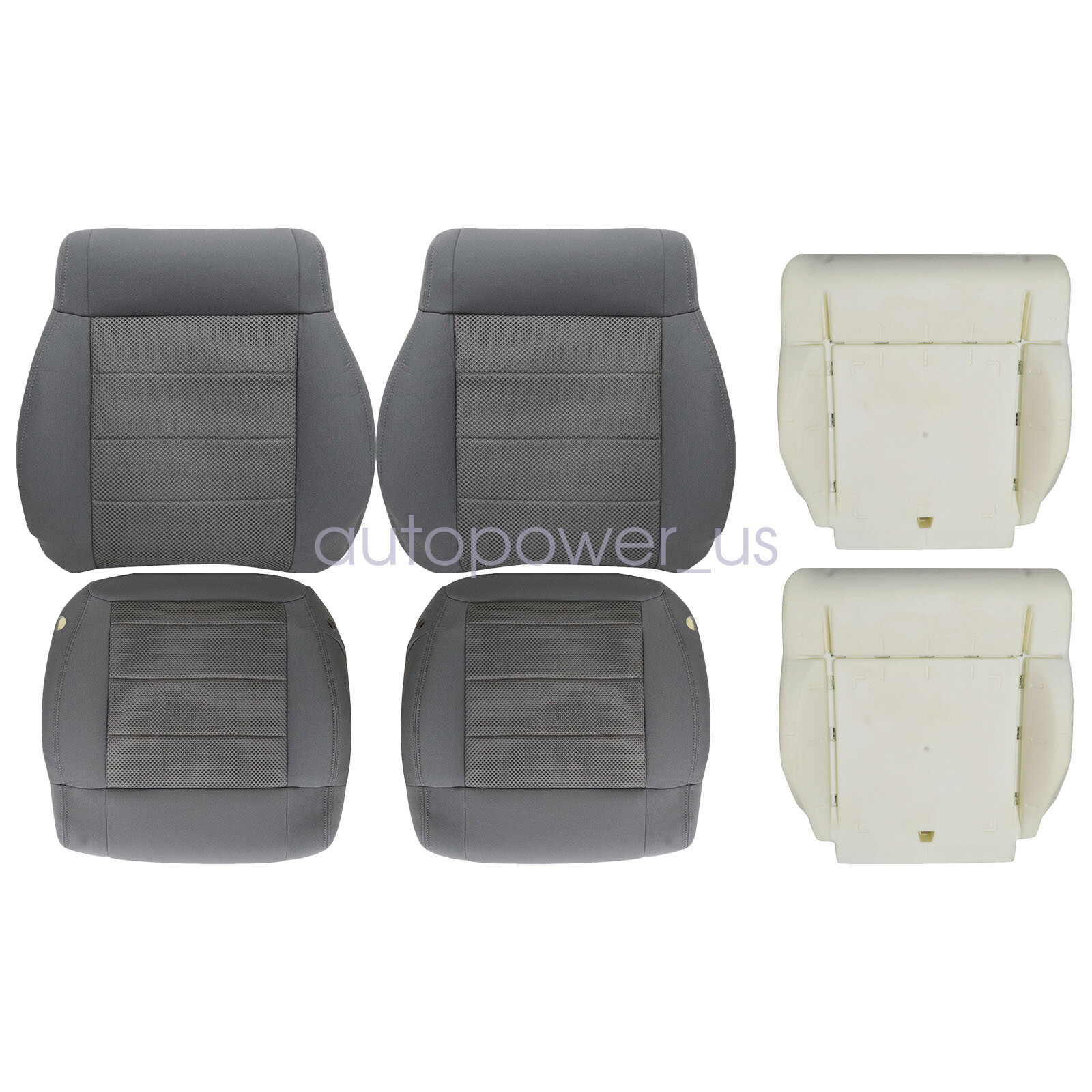 For 2008-2010 Jeep Wrangler Sahara Rubicon Front Cloth Seat Cover & Foam Cushion