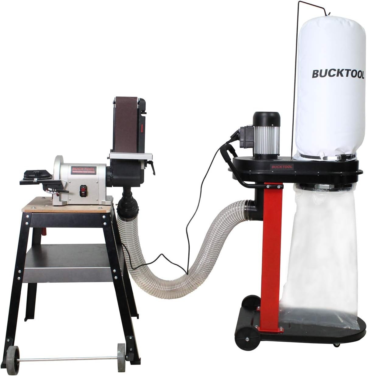 BUCKTOOL 1.2 HP Auto Start 750CFM Dust Collector with 3 Dust Collection Bag