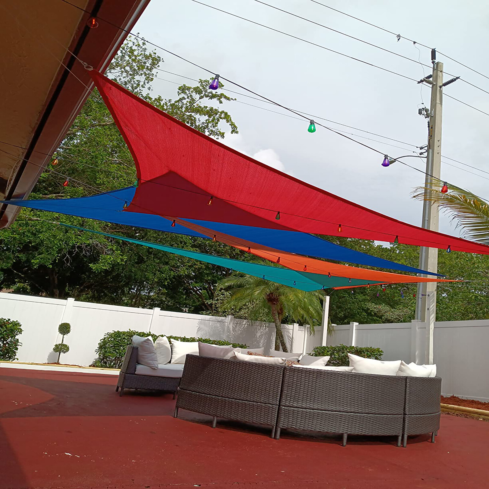 Waterproof Shade Sail Patio Awning Outdoor Garden Pool Sun Canopy Shelter Cover.