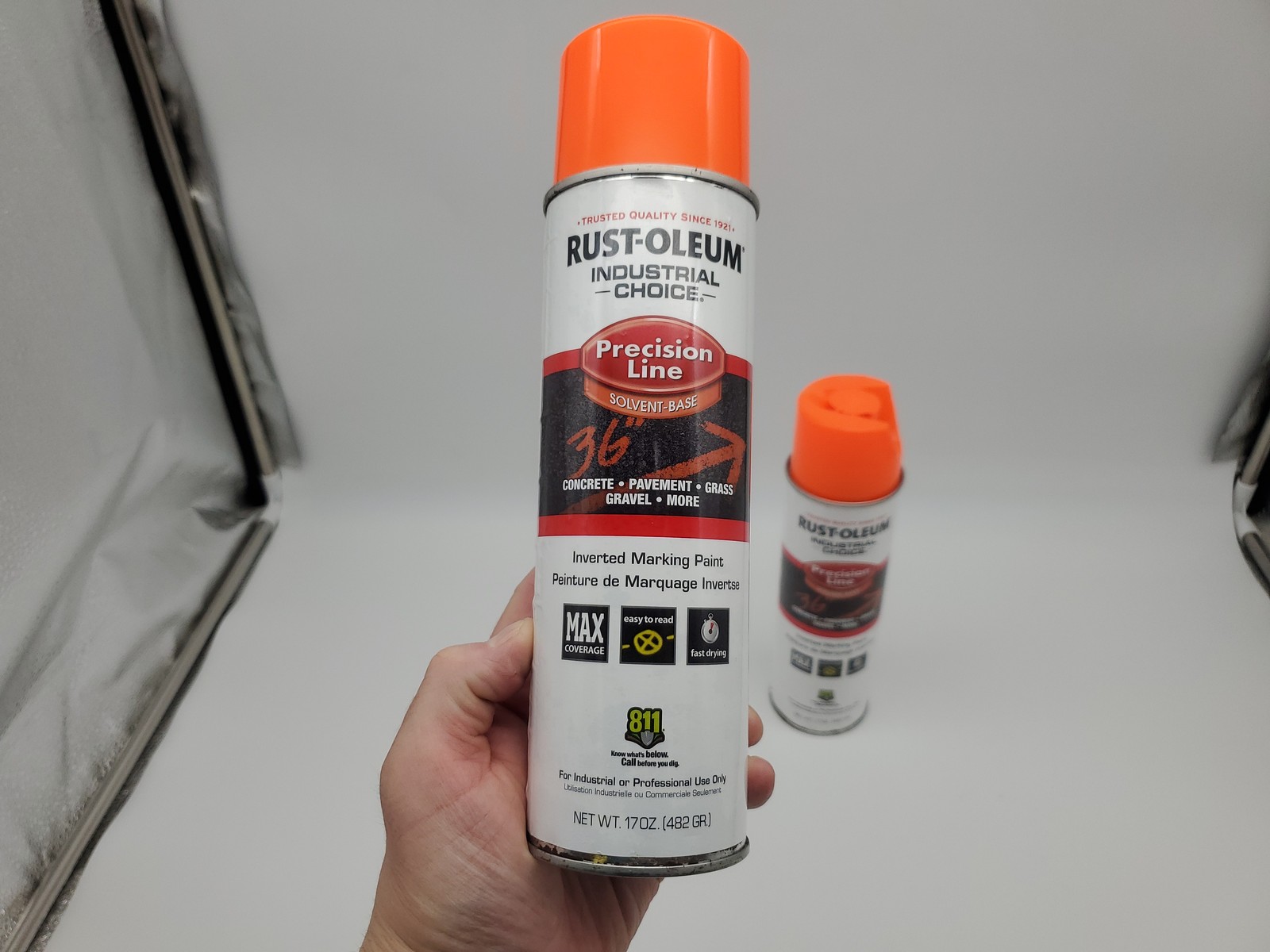 Rust-Oleum Inverted Marking Spray Paint Flourescent Orange 17oz Can Pack of 2
