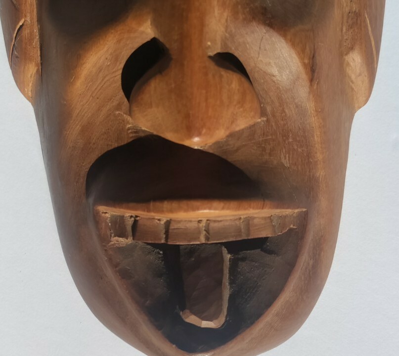 10.25" X 5.5" Hand Carved Wooden African Mask