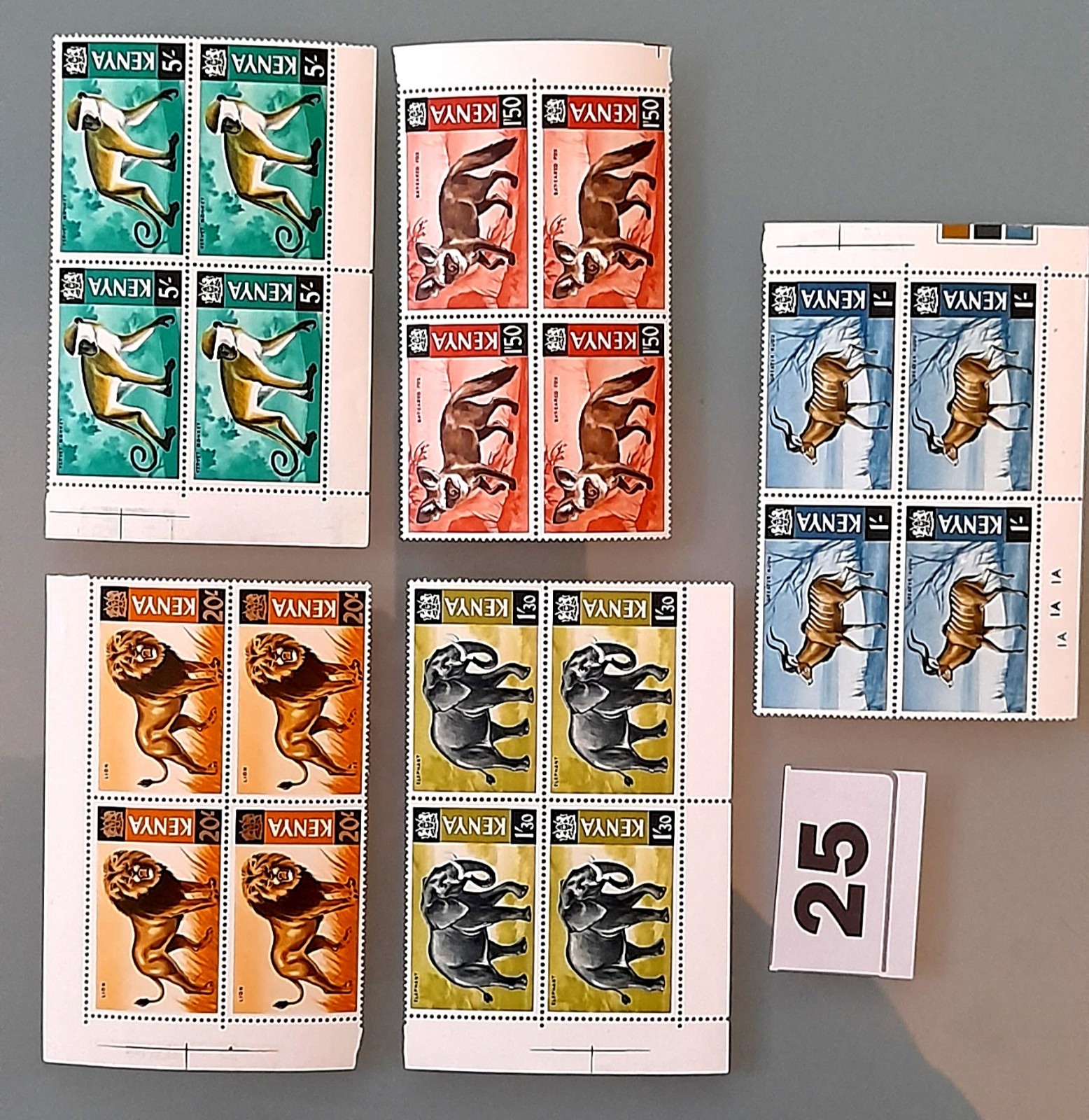 1966-69 Kenya BEAUTIFUL Animals MNH BLOCKS OF 4 of five values HARIASTAMP