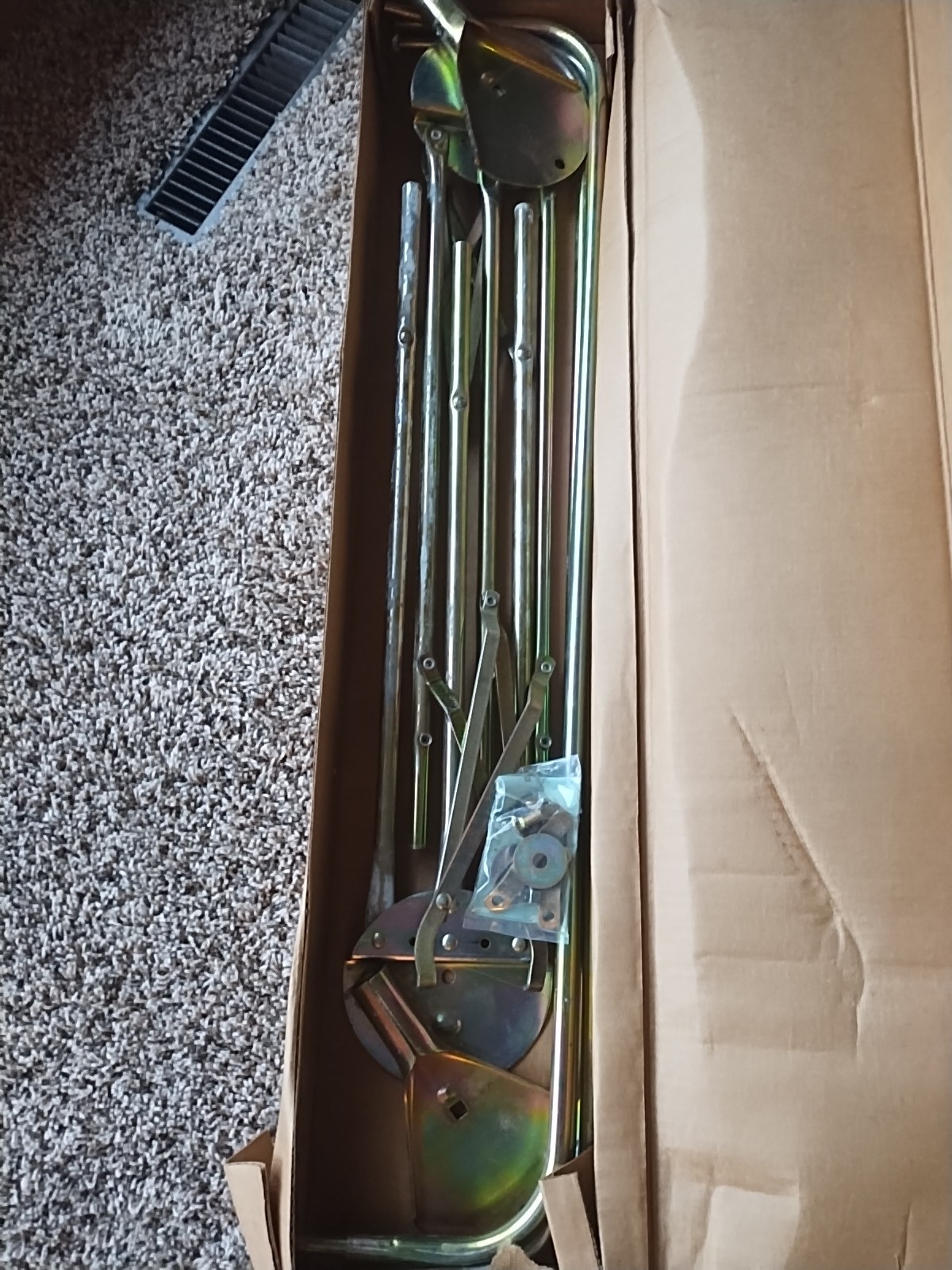 BUGGY TOP Umbrella TRACTOR 3 Bow Frame Yellow White Canopy Minneapolis Moline 40