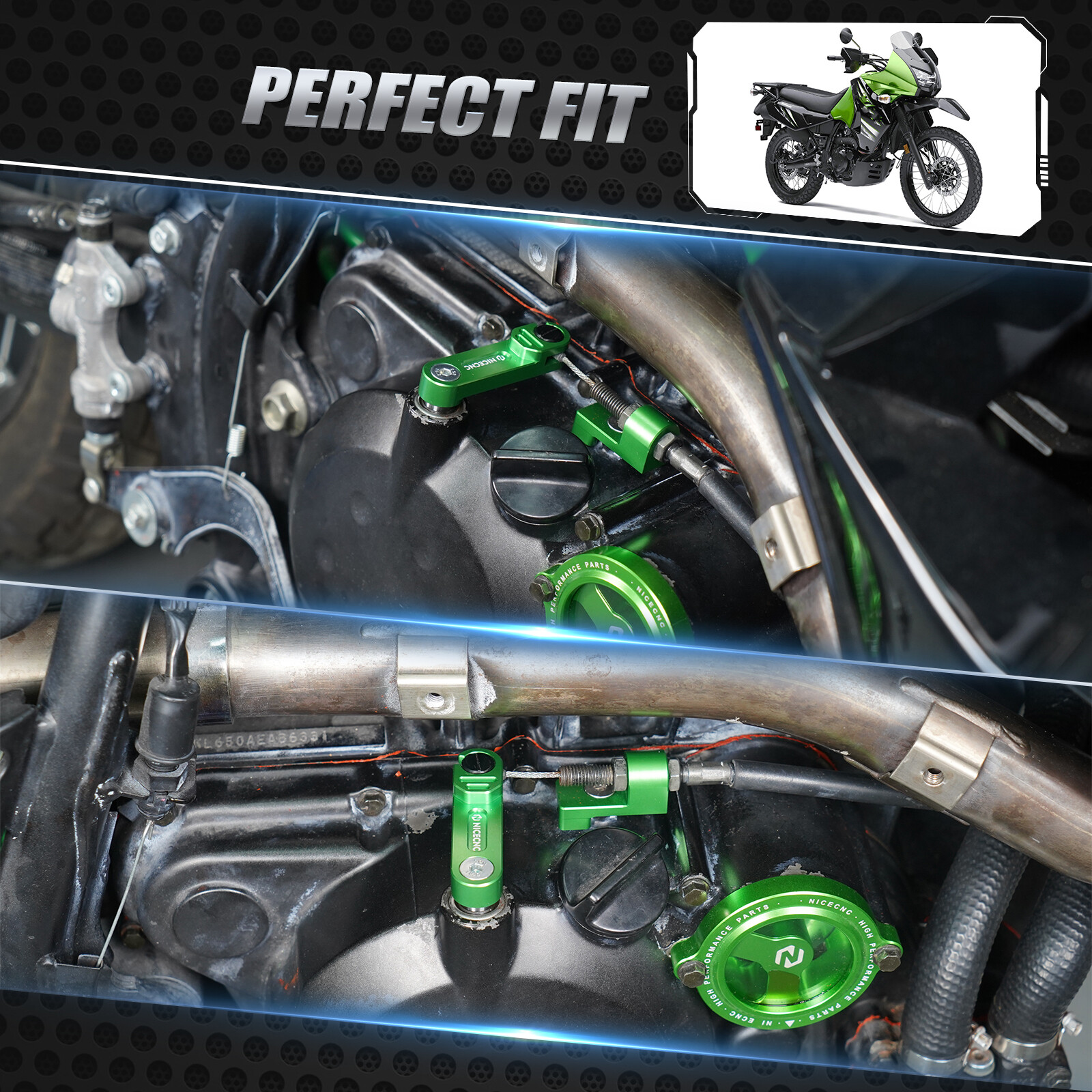 Aluminium Motorcycle One Finger Clutch Arm For Kawasaki KLR650 KLR 650 2008-2024