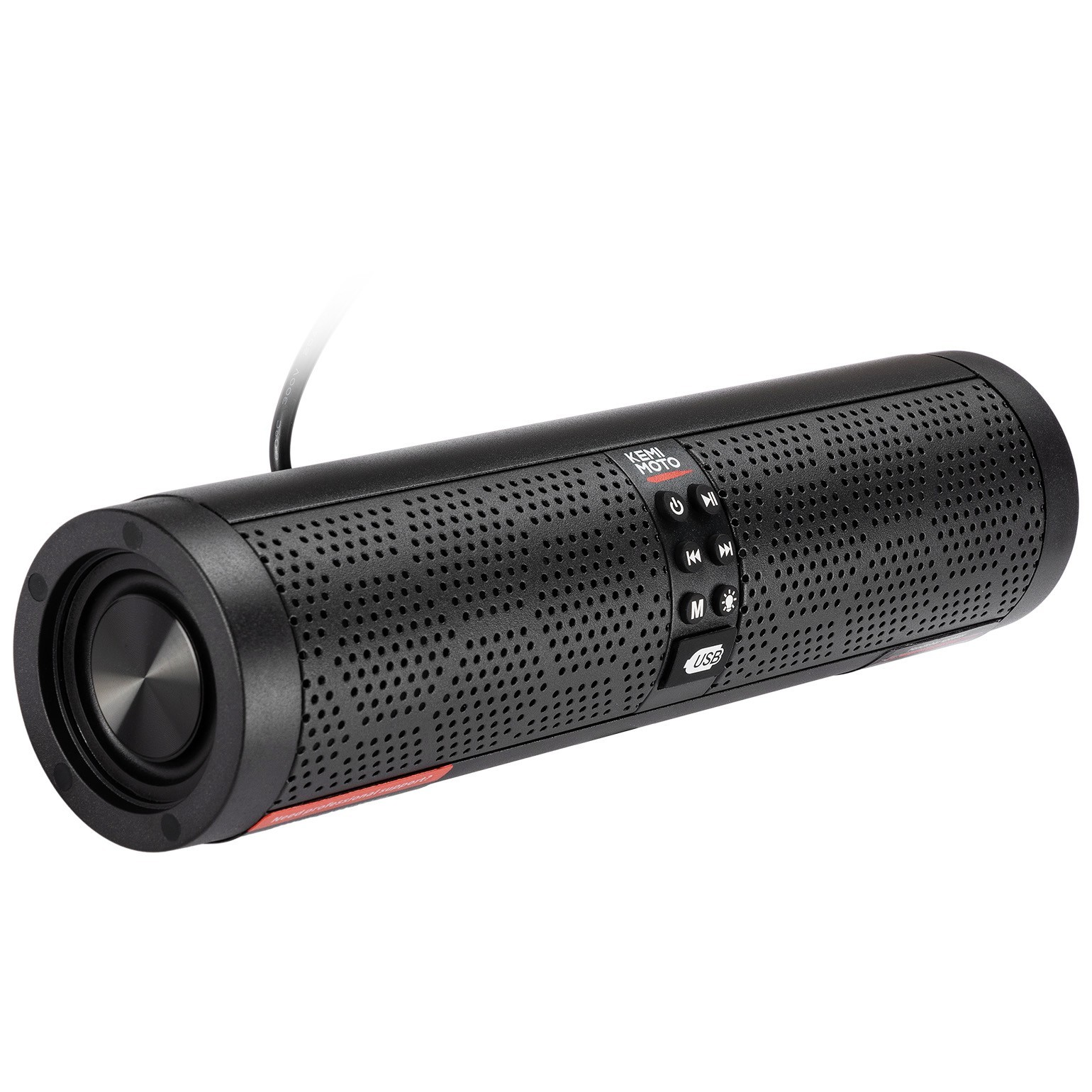 4-Speaker Motorcycle Sound Bar Bluetooth USB Audio System for 7/8-1.2" Handlebar