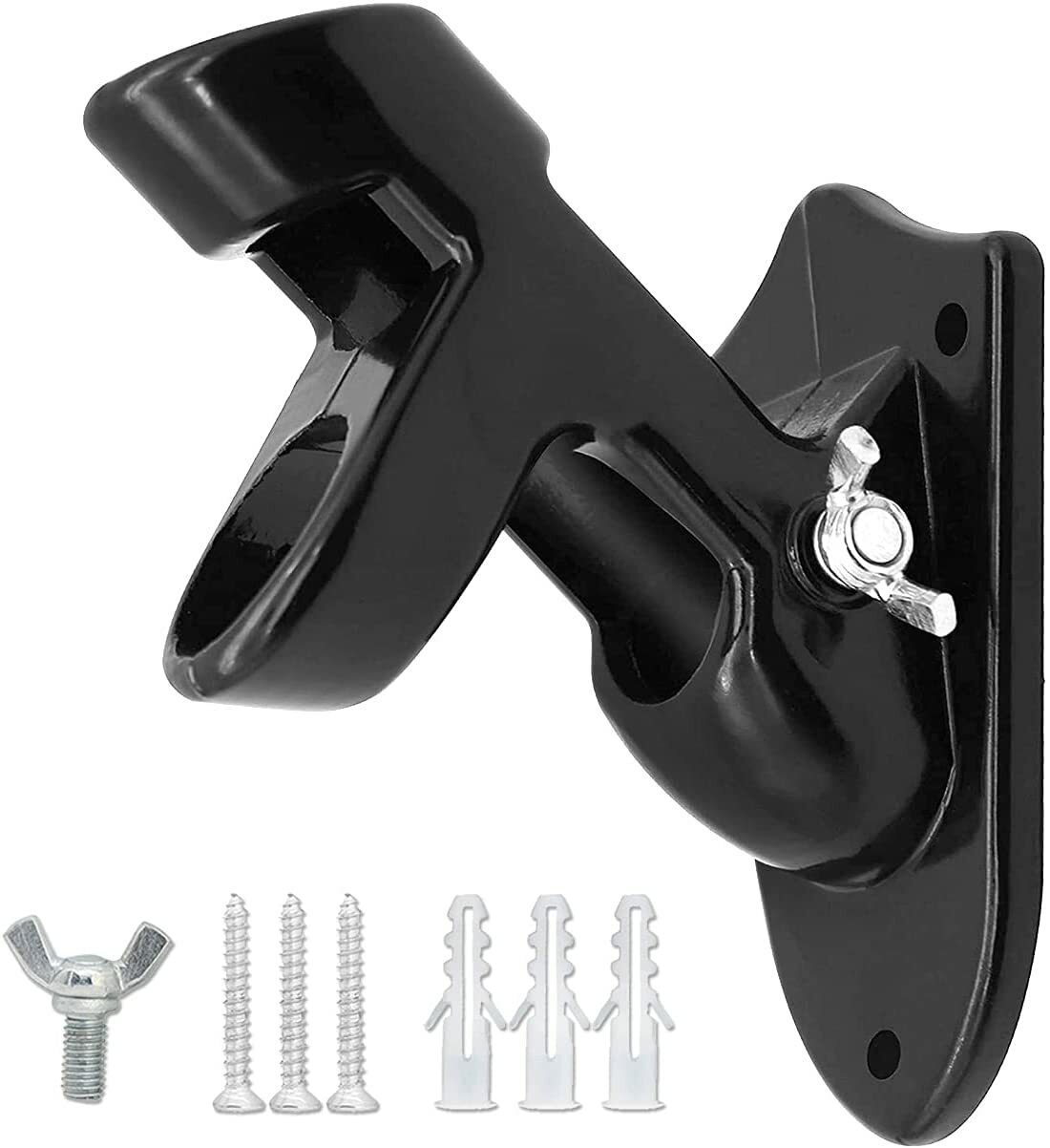 Two-Position Flag Pole Holder Heavy Duty Mounting Bracket with Hard wares Black