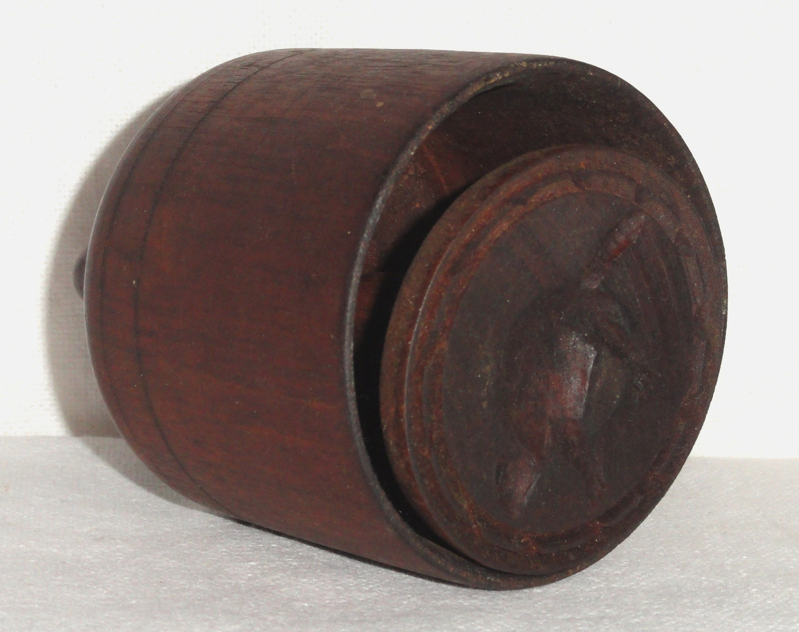 Antique Wood Butter Mold/Press ~ Plunger ~ Hand Carved Beaver Stamp