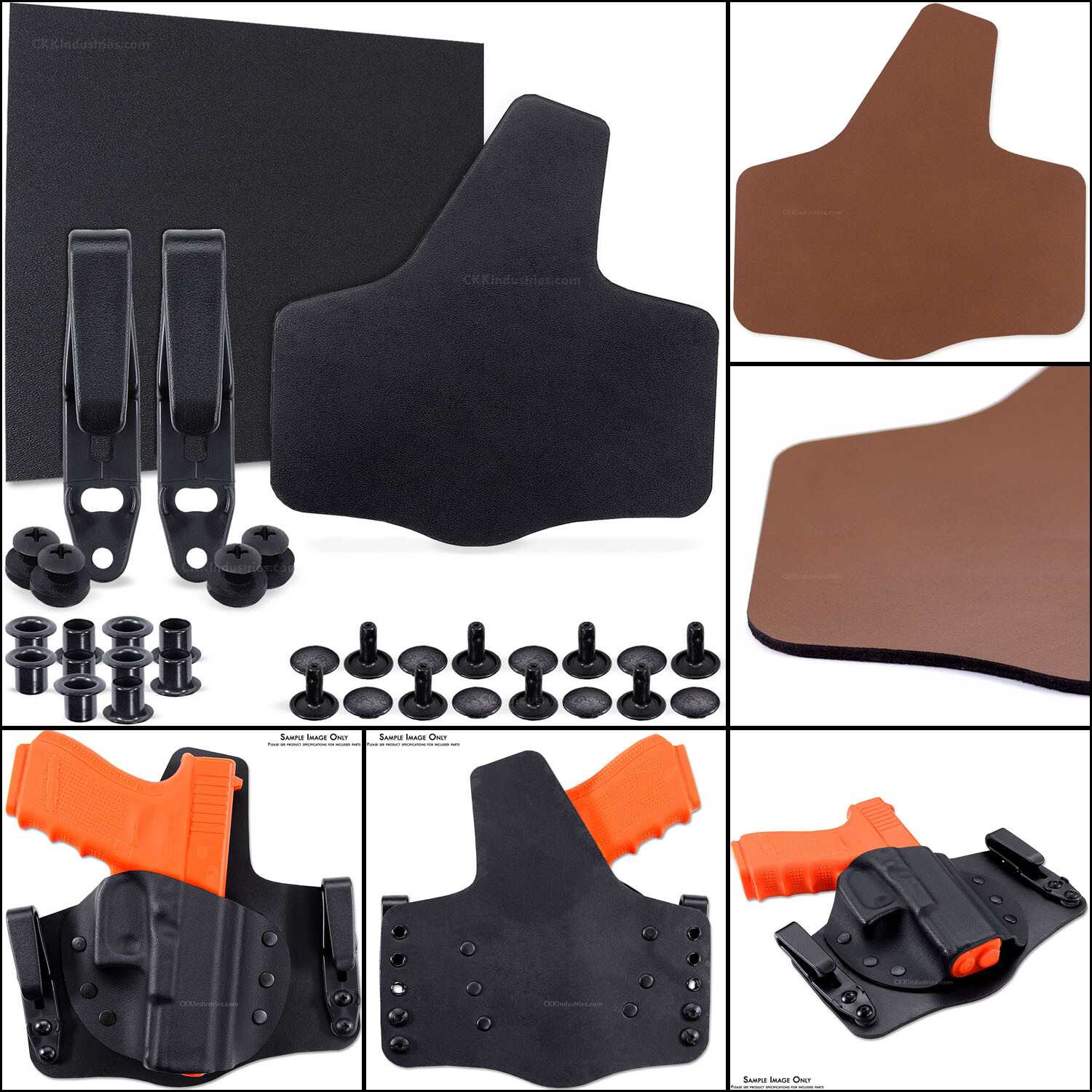 DIY Holster Making Kits - Hybrid Holster Kits - KYDEX and Cowhide Leather Backer