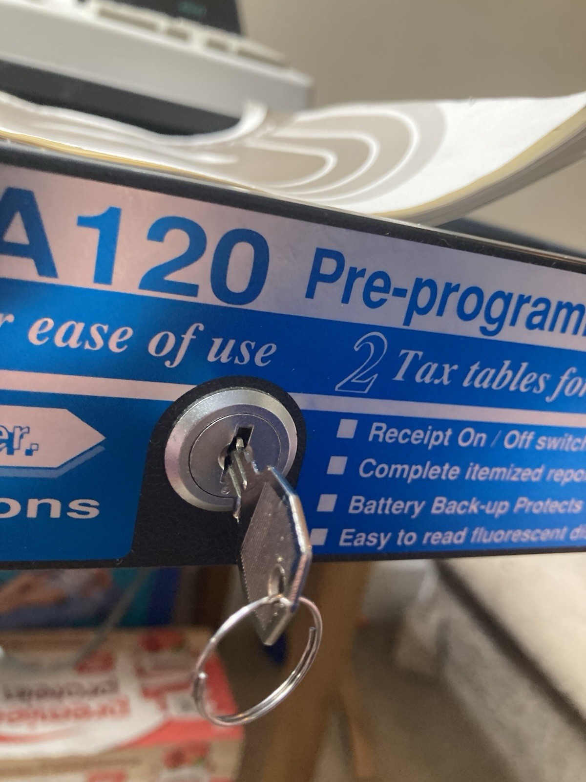 Sharp XE-A120 Electronic Cash Register With Key Cash Drawer Manual