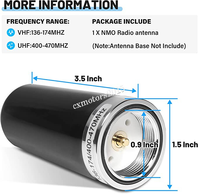 Vehicle Dual Band Ham Radio VHF UHF Low Profile NMO Mount Mobile Antenna For Car