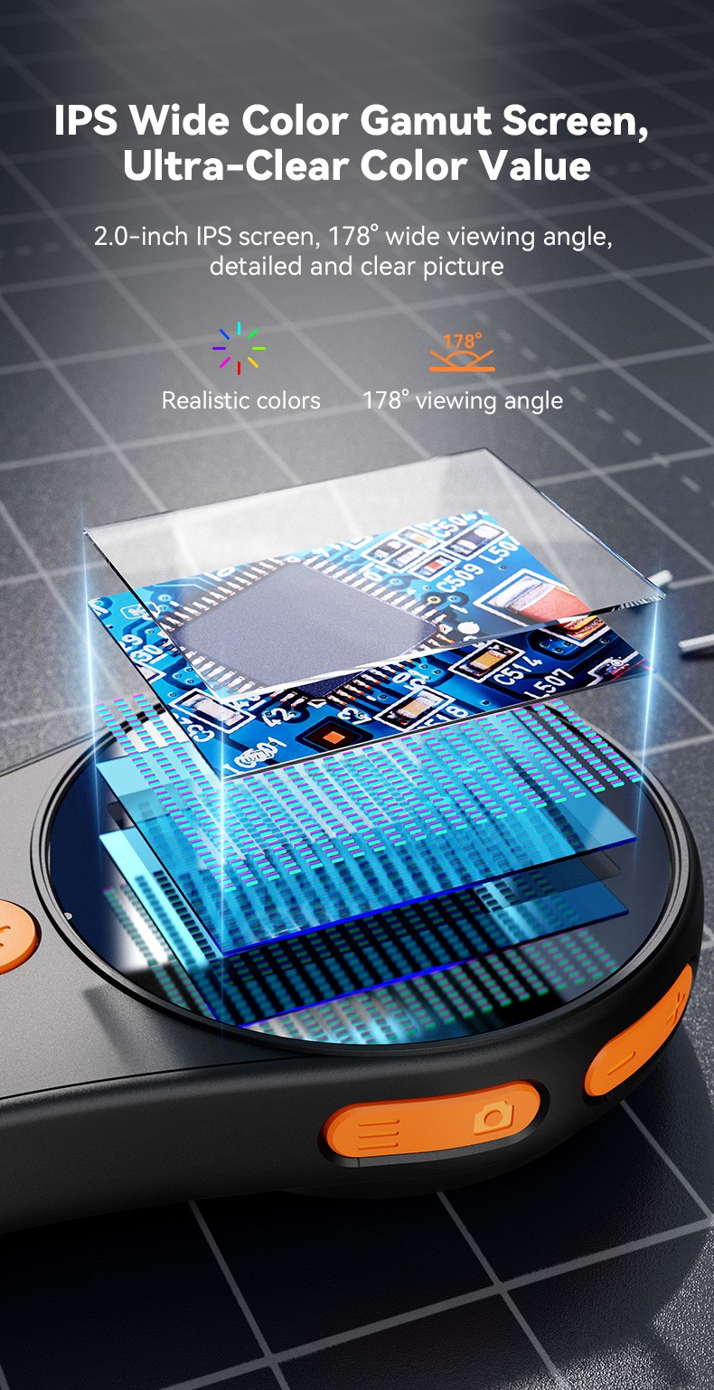 500X Digital Microscope 1080P 2.0inch Video Coin Microscop with Magnifying Glass