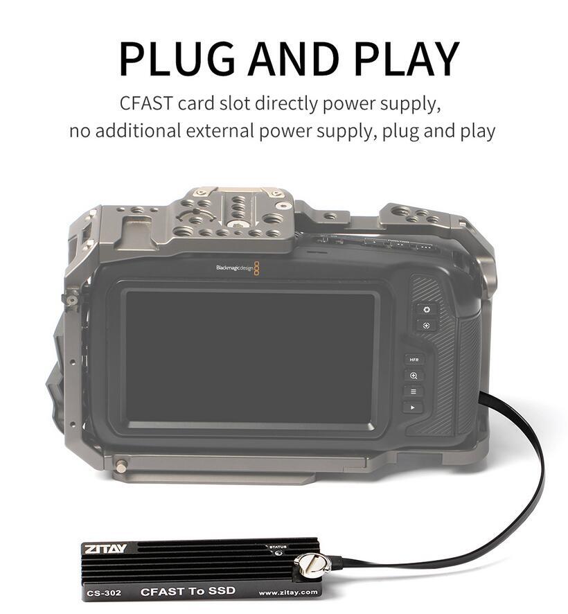 ZITAY CFAST TO SSD MSATA M2 Card Coupler Adapter Fit For BMPCC 4K 6K ZCAM E2