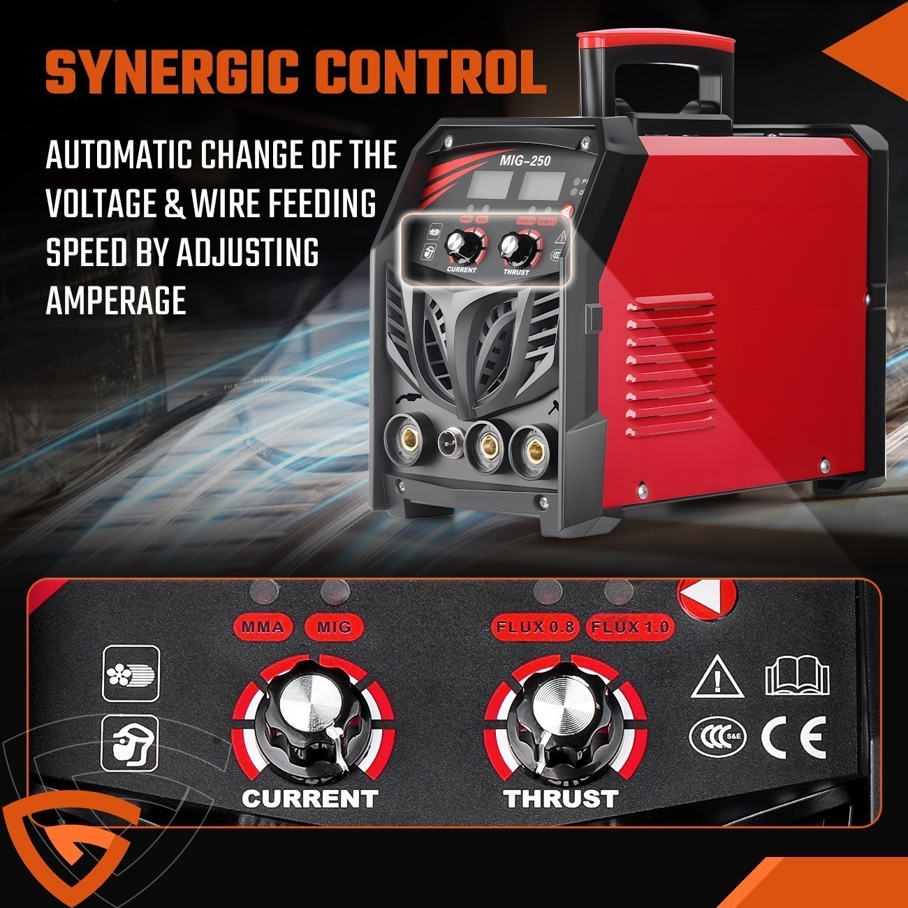 250A MIG Welder 110V Flux Core MIG Welder/Lift TIG/Stick 3 in 1 Welding Machine