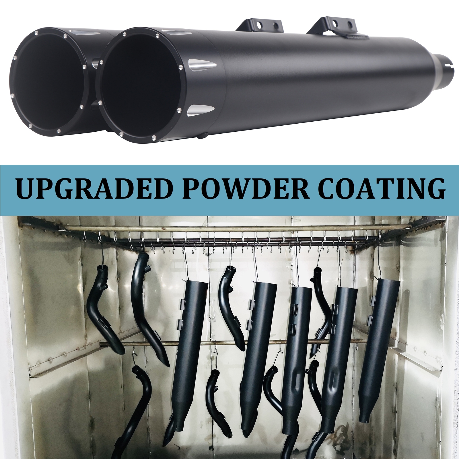 SHARKROAD 3.5" Slip On Mufflers Exhaust for 18- 23 Softail M8 Premium Black