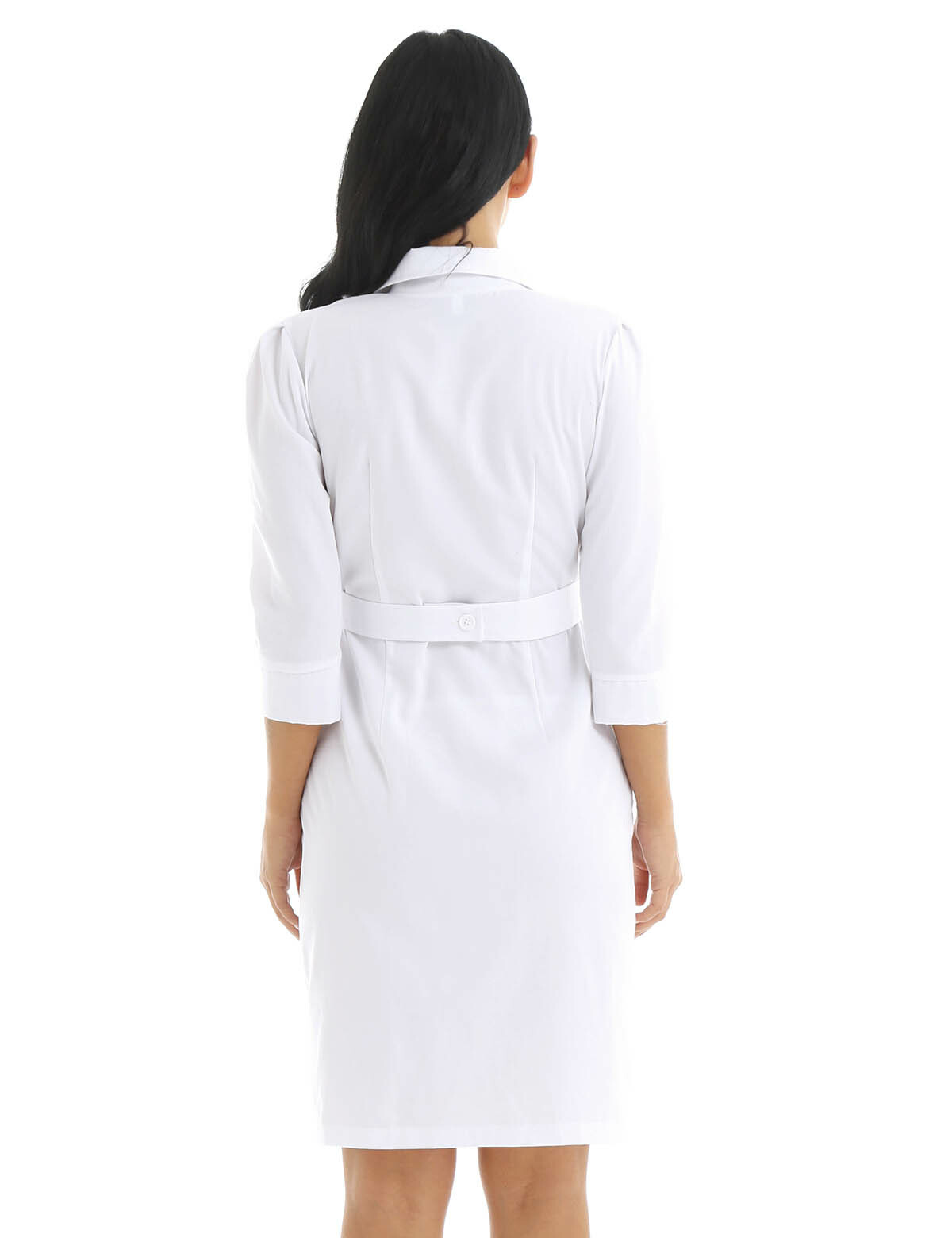 Women Adult Hospital Medical Doctor Nurse Uniform Scrub Tops Lab Coat Long Dress
