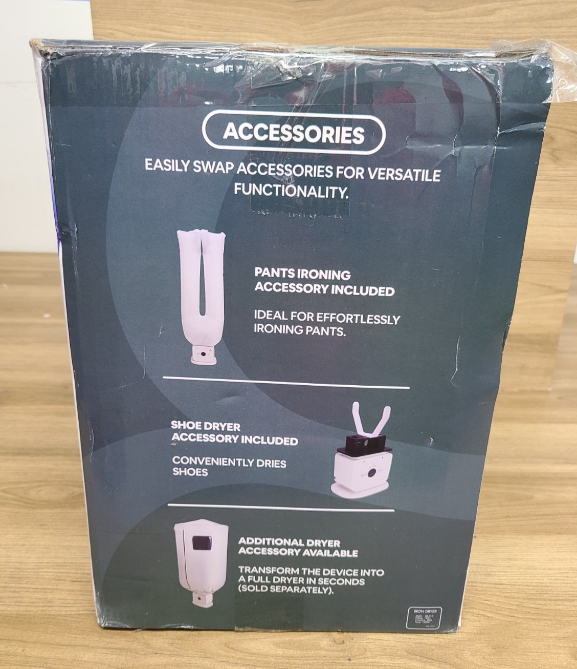 New Bellairon Automatic Hot Air Garment Dryer Iron Hands Free with Accessories