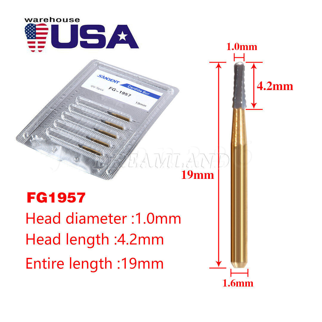 5/10Pcs Dental Carbide Trimming & Finishing Burs FG7404/7406/7408/7901/7902/7903