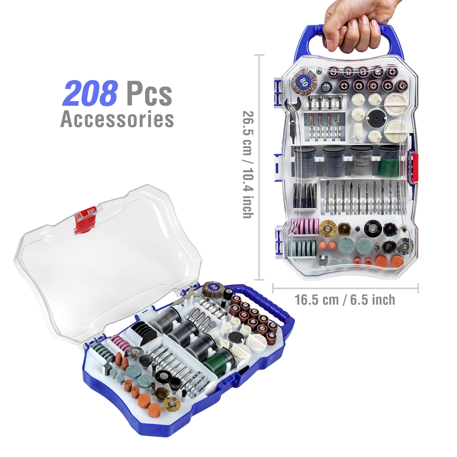 WORKPRO 208PC Rotary Tool Dremel Accessory Kit Grinding Sanding Polishing Set US