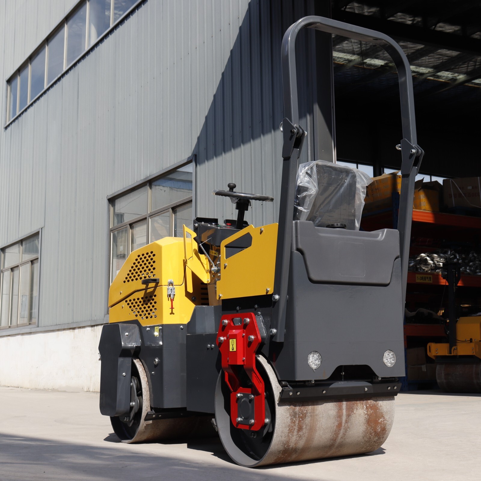 Gasoline Engine Soil Asphalt Double Drum 1ton Roller Road Roller Compactor