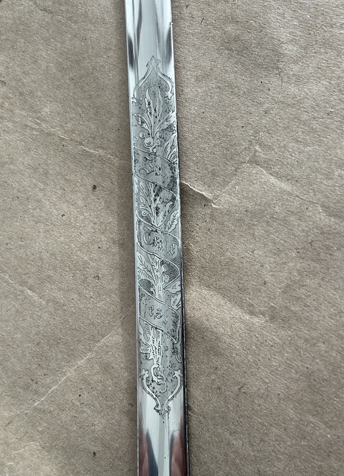 GERMAN SWORD BAVARIAN INFANTRY OFFICER SWORD BLADE ETCHED WW1 ERA