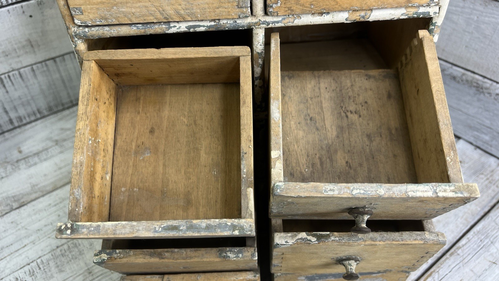 ANTIQUE VINTAGE WOODEN 8 DRAWER SPICE CABINET APOTHECARY CHEST HANDMADE AS IS 🤎