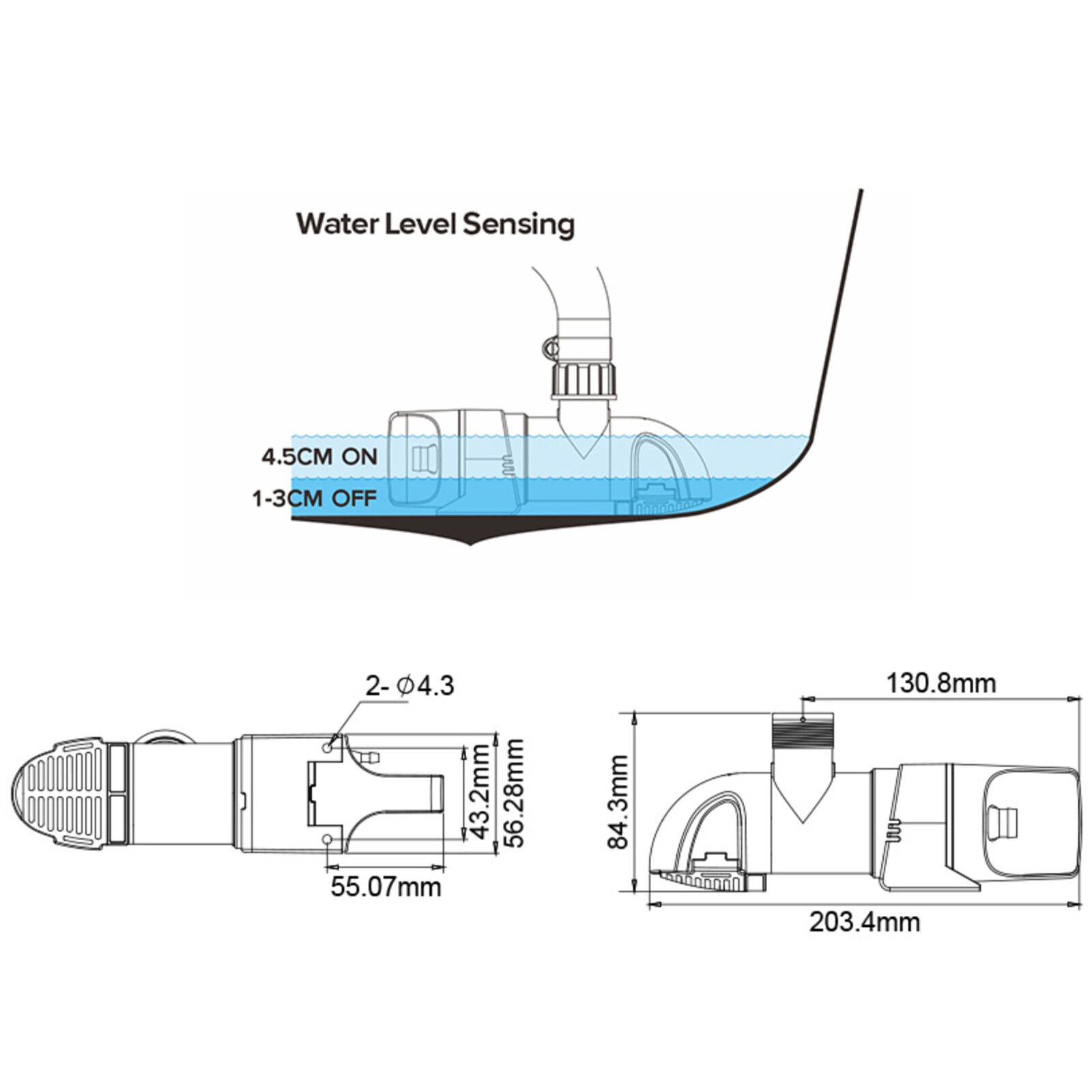 SEAFLO 12V 1100 GPH Automatic Bilge Pump Low Profile Boat RV Water Sensing Pump