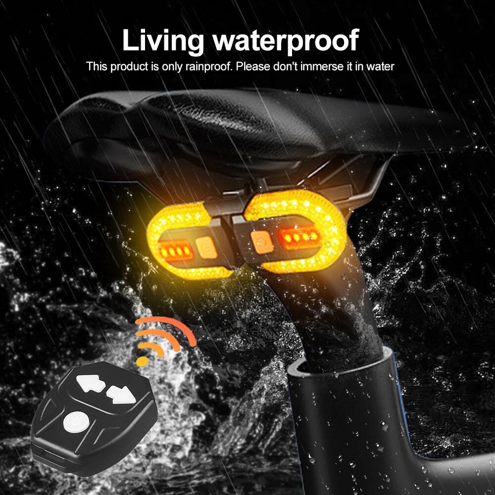Bike Turn Signals Light Front and Rear Usb Bicycle Tail Light W/ Remote Control