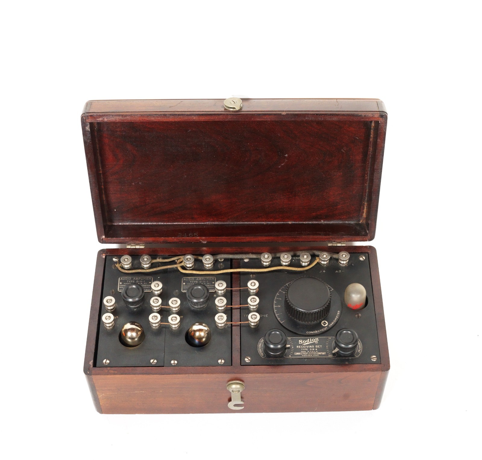 Near Mint 1923 Sodion DR-6 Radio w/Amps, Antenna, Rainbow Tubes & S-13 * Works