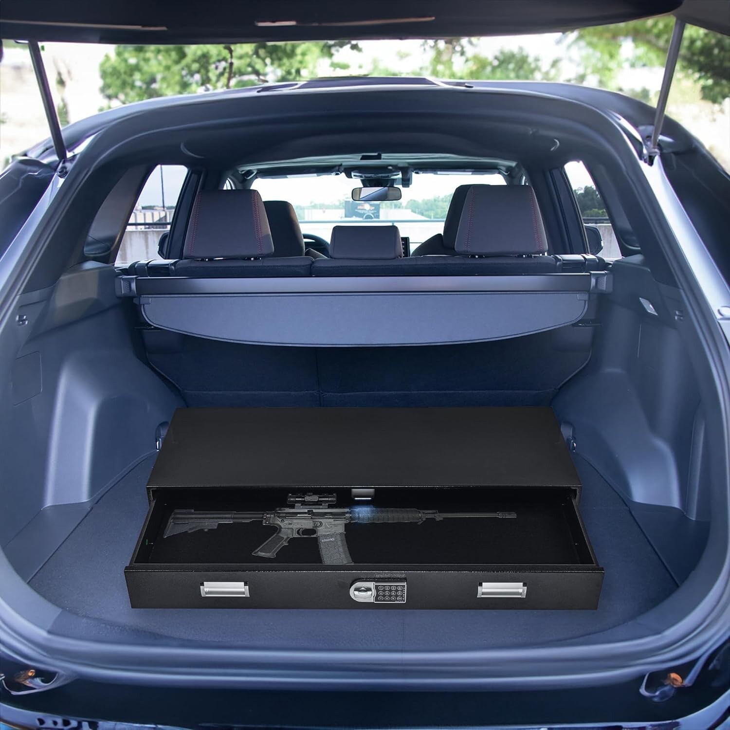 Under Bed Safe Drawer - Long Storage Case for Car Trunk