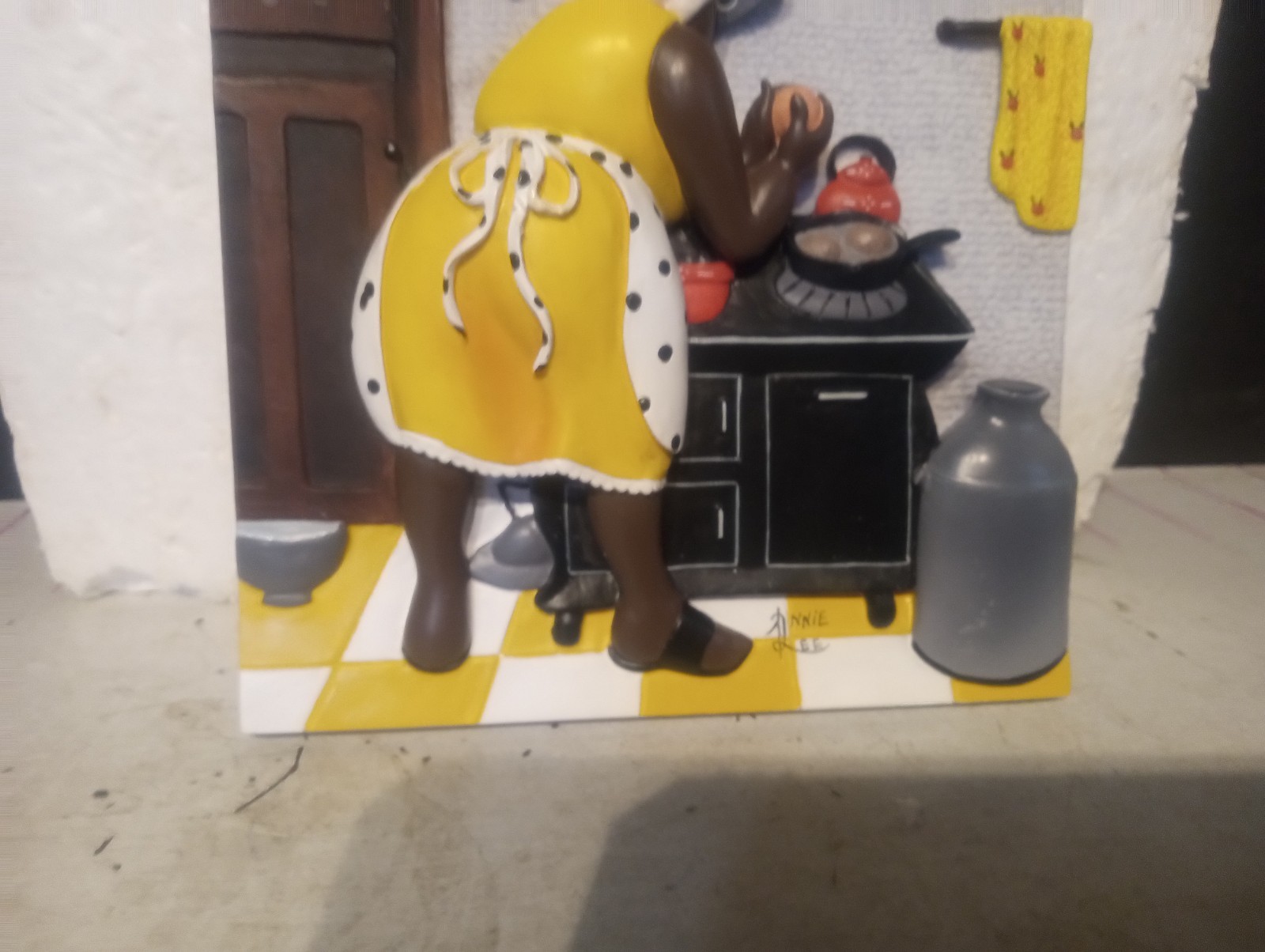 (3) Vintage Annie Lee CORN BREAD HOLY GHOST HAIR EXTESIONS CERAMIC WALL PLAQUES