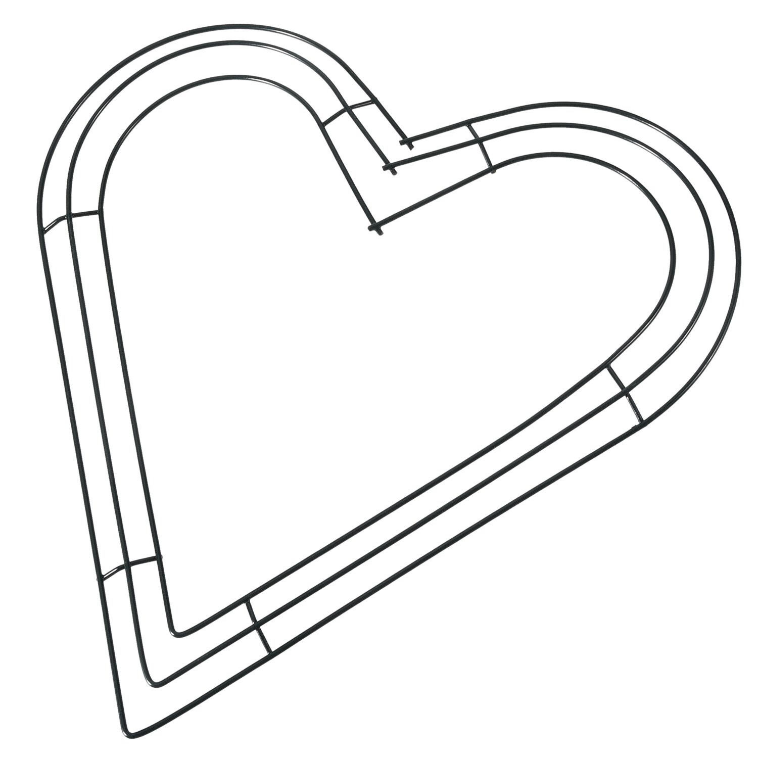 Pack of 2 Heart Shaped Wire Wreath Frame 12 Inches Dark Green Metal Wreath Fr...