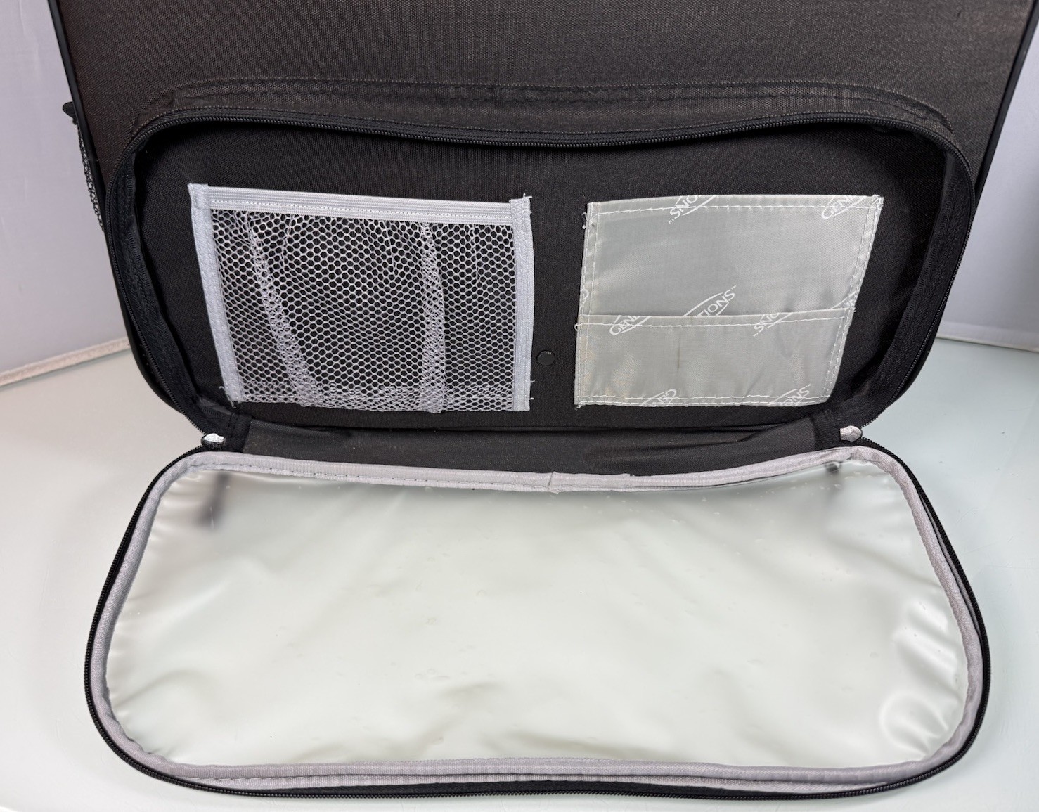 Generations Black Zippered Rolling Travel Sewing Bag Storage Case Tote 18.5x8x15