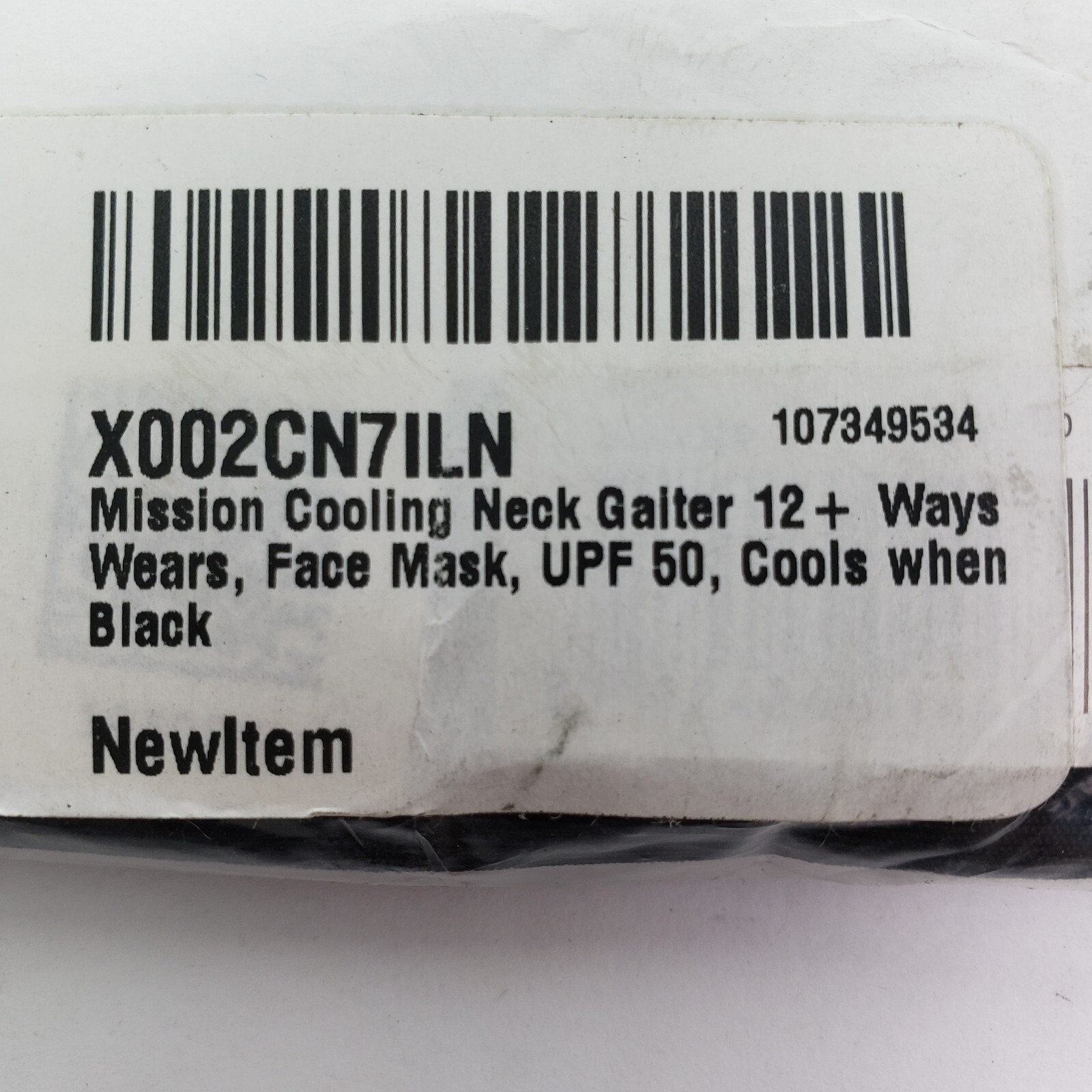 Mission Unisex One Size Black All Weather Cooling Neck Gaiter